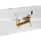 Housewares 40 x 70 x 27 cm 2 Tier Walnut Wood Shoe Rack thumbnail-3