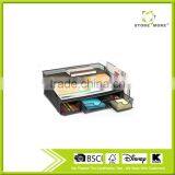 Mutilpurpose Black Metal Mesh Office Paper/Pen/Note Holder Desk Organiser thumbnail-1