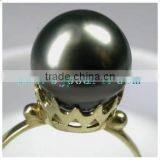 Crown Gold Ring Setting With Pearl Ring thumbnail-1