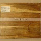 Acacia Wood Cutting Board in Rectangle- Shaped With Groove. thumbnail-1