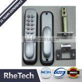 UK Push Button Mechanical Keyless Locks Stain Chrome for Hotel Door Lock thumbnail-1