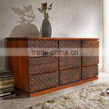 Buffet Console Batik Carved Brown Teak Wood Furniture thumbnail-1