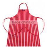 100% Cotton Hot Red Stripe Design Bib Apron thumbnail-1