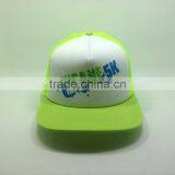 Fluorescent Yellow Trucker Style Snapback Cap With Sponge Mesh Cap thumbnail-1