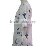 Floral Hand Embroidery Designs Round Collar Short Sleeve With Front Pocket Blouse Tunic Dress thumbnail-6