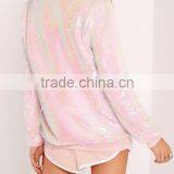 Hot Sale Guangzhou Women Clothes Ladies Sequins Bomber Jacket thumbnail-2
