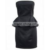 Black Evening Dress,off Shoulder Peplum Straight Slim Fitting Metal Zipper Back Sexy Peplum Dress thumbnail-2