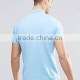 Cheapest Embroidery Logo Long Sleeve Button Placket Blue Men's 100% Cotton Pique 200g Casual Slim Fit Solid Blank Polo Shirt thumbnail-2