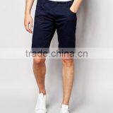 Hot Sale Latest Custom Side Slant Pocket Men's Navy Slim Fit 65% Cotton 35% Polyester Stretch Twill Concealed Fly Casual Shorts thumbnail-1