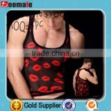 Free Sample Picture Of Man Vest Transparent Lip Printing Sexy Penis Manview Underwear SM29-2