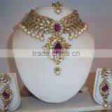 Kundan Earring Necklace Set thumbnail-1