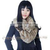 CX-S-51B Genuine Rabbuit Fur Handknitted Snood