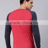 Men Red Navy Blue T-Shirt Custom Color Round Neck Long Raglan Sleeves Bodybuilding Tee 60% Cotton 40% Polyester Material thumbnail-4