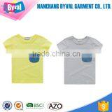 Wholesale Kids Summer Right Side Pocket Blank Cotton T-shirt thumbnail-1