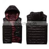Popular Lightweight Fake Down Reversible Vest For Man With Hood thumbnail-2