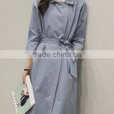 Zm35728a Fashion Autumn Women Boutique Long Trench Coat for Wholesale thumbnail-3