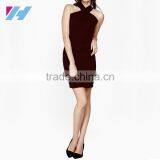 YIHAO New Fashion Short Solid Bodycon Cooktail Party Dress Red Sexy Ladies Bandage Dress thumbnail-4