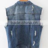 Runwaylover EY1065C Hot Sale 2017 Ladies Fashion Sleeveless Denim Jackets thumbnail-5
