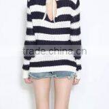 EY0859S Women Stripe Knitted Pullover Sweater thumbnail-4
