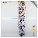 Custom Made Women Summer Floral One Piece Long Dress ,women Floral Maxi Dress Beach thumbnail-3