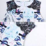 One-piece Lace Printed Patchwork Vintage Style Sexy Country Dresses thumbnail-4