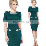 Hot Sale Popular Bodycon Dresses 2016 Short Sleeveless Two Pockets For Wholesale thumbnail-3