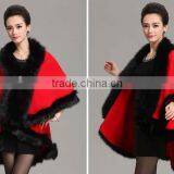 New Design China Faux Fur Cappqtto and Faux Raccoon Cloak