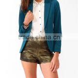 Solid Notched Lapel Blazer thumbnail-1