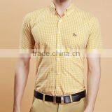 Short Sleeve Shirt Cotton Summer Youth Contracted Texture Plaid Shirt English Cultivate One's Morality With Big Yards thumbnail-1