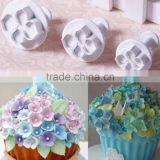 2017 Hot Search 3 Pcs/Set Hydrangea Fondant Cake Decoration Sugar Flower Craft Plunger Cutter Flower Mold for Baking Cakes