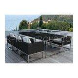 Graceful Square Rattan Dining Set Outdoor for Meeting Room , Restuarant thumbnail-1