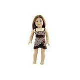 18 inch American Girl Doll Clothes and Accessories with Leopard Gallus Jumpsuit , Tassel Doll Skirt
