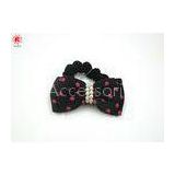 Trendy Elastic Black Velvet Hair Bow Scrunchies For Girls And Kids