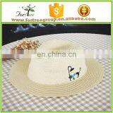 2016 New Arrival Straw Fedora Hats With Cartoon Embroidery thumbnail-5