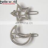 2016 New Design Pack of 2 Silver Zinc Moon Star Hair Clips thumbnail-1