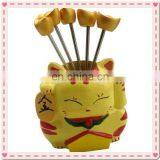 Wedding Gift Fortune Cat Design Fruit Fork thumbnail-1