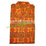 Full Sleeve Short Yoga Kurta in Cotton, Size : Chest 110 x Height 69 x Sleeve 57 Centimeters. thumbnail-1