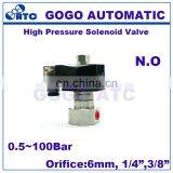 GOGOATC 0.5-100bar SS304 3/8 1/4 Inch High Pressure Solenoid Valve Orifice 6mm Normal Open Stainless Steel Water Wash Pump Valve thumbnail-3