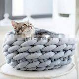 Luxury Crochet Super Chunky Pet Product Arm Knitting Cotton Tube For Soft Cat Bed thumbnail-1