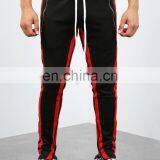 DiZNEW 2019 Wholesale High Quality Usa 2 Front Zip Pockets 2 Back Pockets Men Red Track Jeans Pants With Stripe thumbnail-5
