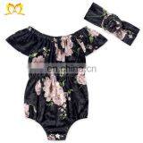 Girl Valentine's Crushed Velvet Playsuit Baby Boho Off Shoulder Jumpsuit Baby Boutique Wholesale thumbnail-3