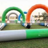 Inflatable Barrier Zorb Ball Race Track Fun Kids Go Kart Inflatable Speedway Race Car Track thumbnail-2