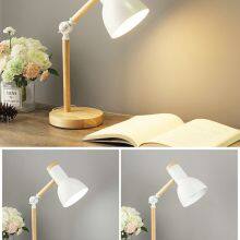 Creative Nordic Wooden Art Iron LED Folding Simple Desk Lamp Eye Protection Reading Table Lamp thumbnail-4