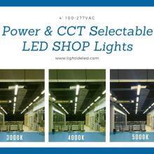 Lightde power & CCT selectable VAPOR-TIGHT led garage canopy lights