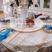 French Style Antique Royal White Marble Dining Room Furniture Sets thumbnail-4