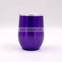 12oz Double Wall 304 8/18 Stainless Steel Reusable Coffee Cup Mug Tumbler With Lid thumbnail-1