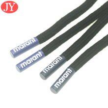 Custom Printing Logo Metal Shoelace Aglet Round Cotton Rope With Flat Metal Shoe Lace Cord Ends thumbnail-3