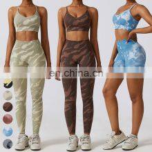 Wholesale Clothing 2 Piece Suit Quick Dry Butt Lift Camouflage Sport Bra Leggings Gym Fitness Sets Seamless Yoga Set For Women thumbnail-3