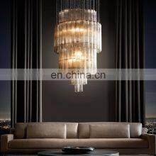 Modern Luxury Serenella Cylindrical Hanging Glass LED Chandelier for Home Hotel Bar Ceiling Suspension Chandelier thumbnail-3