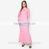 2016 Malaysia hotsale OEM manufactuer pink baju kurung modern with wholesale price D267